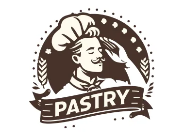 Retro Pastry Chef Logo