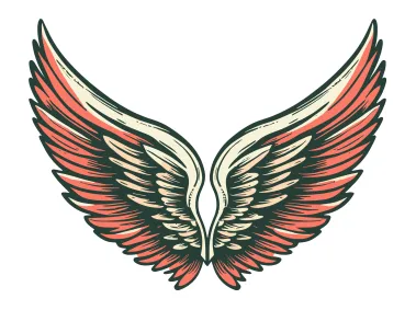 Retro Wings Logo Template