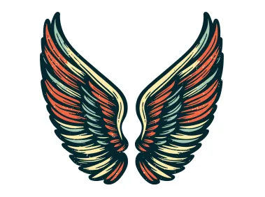 Retro Wings Logo Template