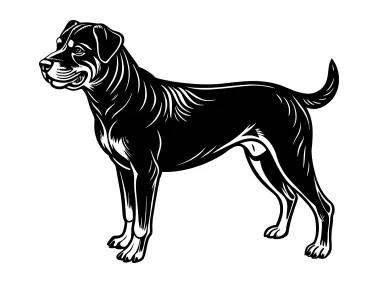 Rottweiler Dog Full Body Logo Template