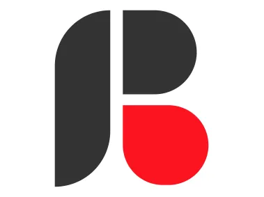 Roundedn Red Black Letter B Mark Logo Template