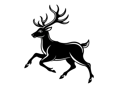 Running Deer Silhouette Logo Template