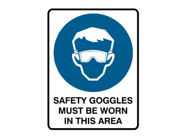 Safety Goggles Must Be Worn In This Area Sign Vector