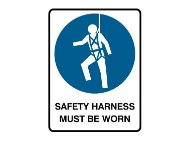 Safety Harness Must Be Worn Sign Logo