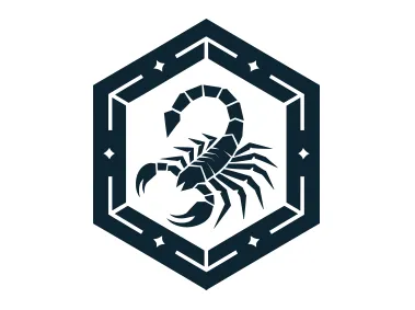 Scorpion in Pentagon Shape Logo Template