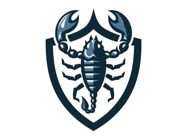 Scorpion in Shield Design Logo Template