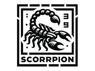 Scorpion in Square with Text Logo Template