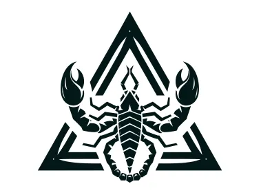 Scorpion in Triangle Shape Logo Template