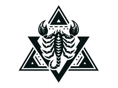 Scorpion in Triangles Logo Template