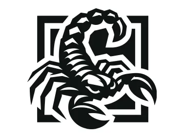Scorpion SVG in Square Logo Template