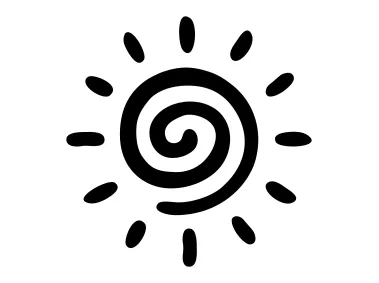 Scribble Spiral Sun Shape Logo Template