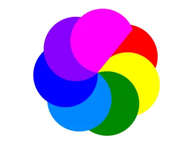 Seven Partial Colored Moons Logo