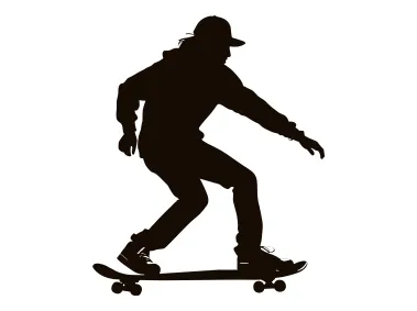 Silhouette of a Man Skateboarding Logo Template