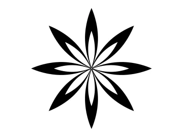 Simple Black Flower Shape Logo Template