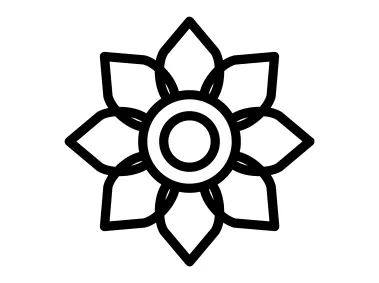 Simple Mandala Flower Shape Logo Template