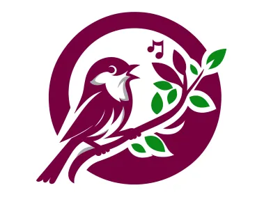 Singing Sparrow on Branch Logo Template