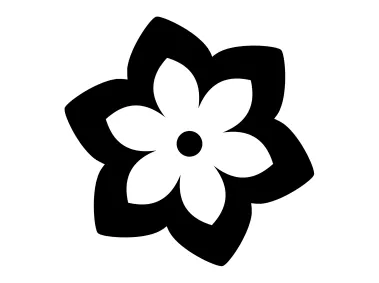 Six Petal Flower Silhouette Logo Template