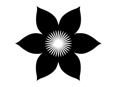 Six Petals Black Flower Logo Template