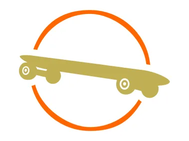 Skateboarding in a circle Logo Template