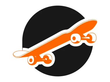 Skateboarding in Black Circle Logo Template