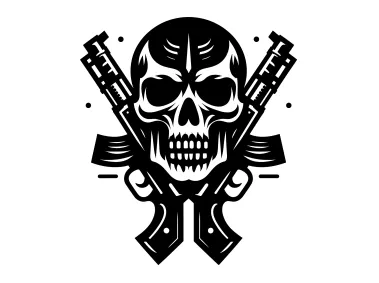 Skull and Guns Logo Template