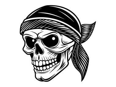 Skull with Bandana Logo Template