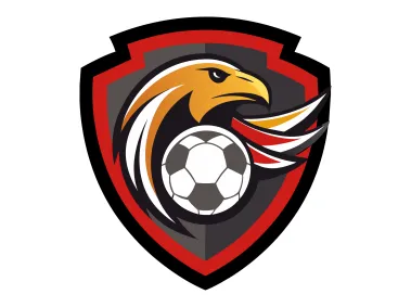 Soccer Team Shield Emblem with Eagle and Ball Logo Template
