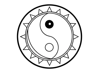 Solar Yin–Yang Emblem Logo Template