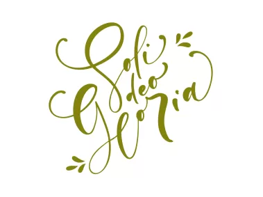 Green Soli Deo Gloria Quote Vector