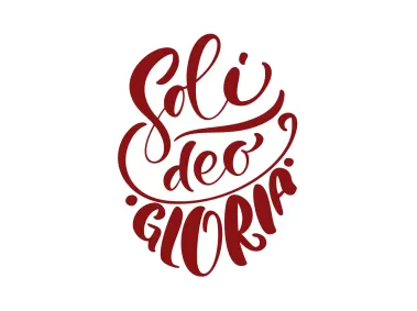 Soli Deo Gloria Quote Red Vector