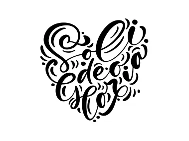 Soli Deo Gloria Quote Black Heart Vector