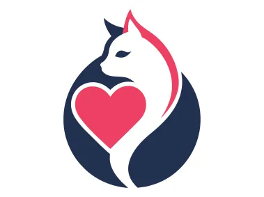 Sophisticated Cat & Heart Logo Template