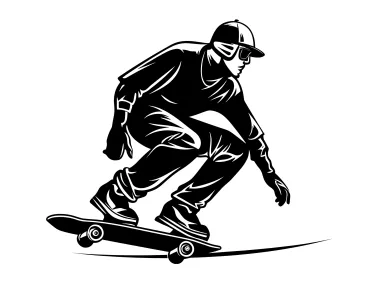 Speed Skating Silhouette SVG Logo Template