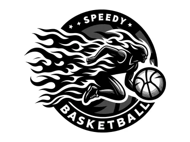 Speedy Basketball Player in Circle Logo Template