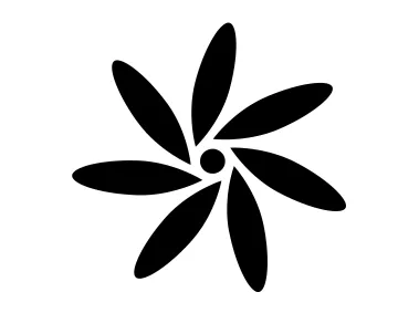 Spiral Seven Petal Black Flower Shape Logo Template