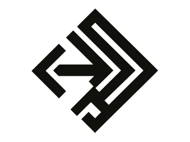 Square Arrow Shape Black Logo Template