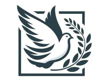 Square Dove with Olive Branch Wreath Logo Template