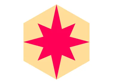 Starburst in Hexagon Logo Template