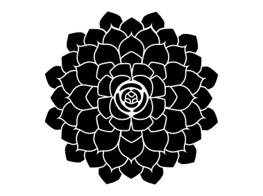 Stencil of Succulent Flower Logo Template