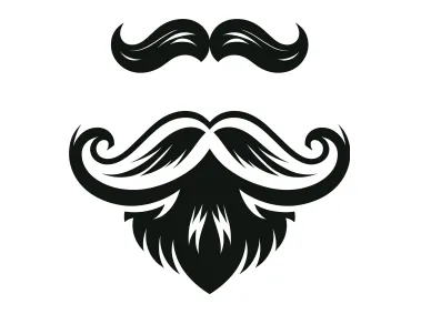 SVG Beard Mustache and Thick Eyebrow Logo Template