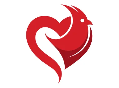 Abstract Red Bird Love Design Logo Template
