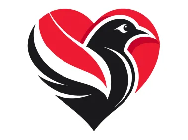 SVG Bird Love with Heart and Detailed Bird Logo Template