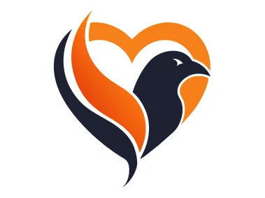 Abstract Dove Bird Love with Heart and Bird Logo Template