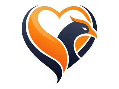 SVG Bird Love with Heart Shaped Bird Logo Template