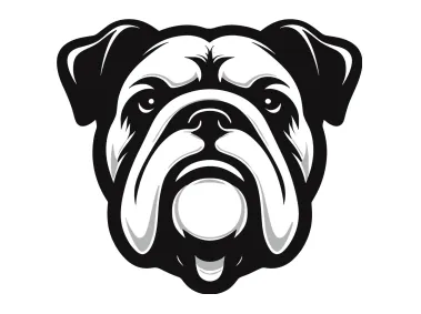 SVG Black Bulldog Head Logo Template