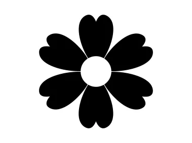 SVG Black Flower Silhouette Logo Template