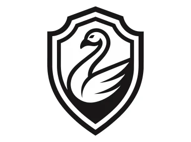 SVG Black Swan in Shield Logo Template