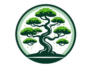 SVG Bonsai Tree in Circle Logo Template
