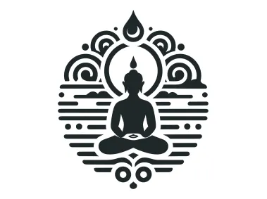 Black SVG Buddha Illustration Design Logo Template