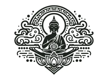Free SVG Buddha Illustration Design Logo Template